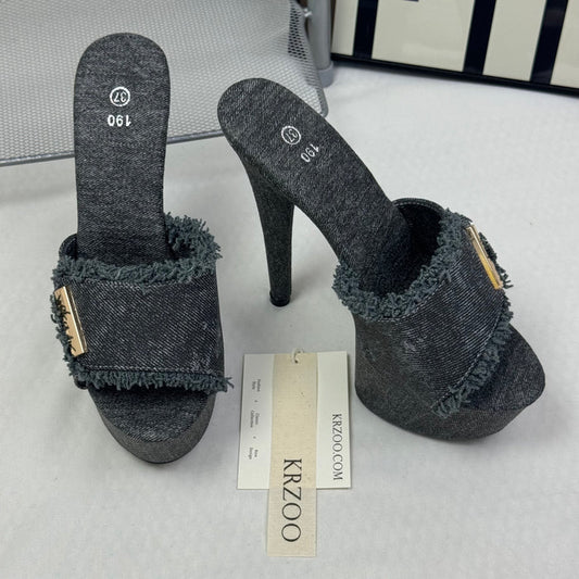 Low heel waterproof platform high heel shoes