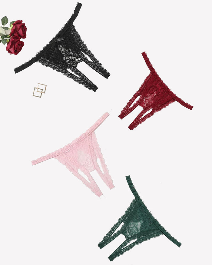 Low Rise Briefs Floral Lace Thong Panties