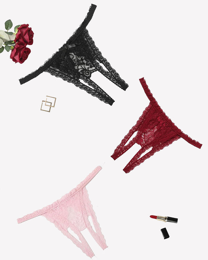 Low Rise Briefs Floral Lace Thong Panties
