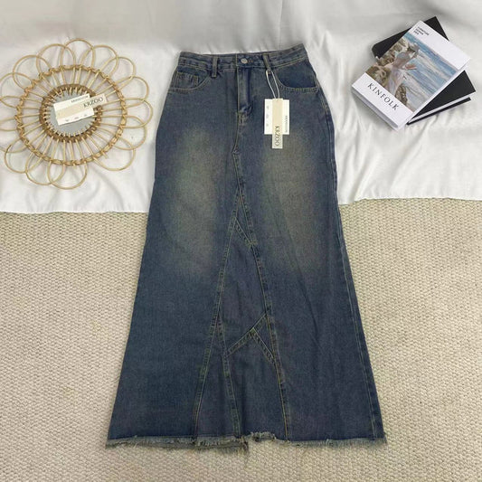 Lrregular Hem Midi Skirt