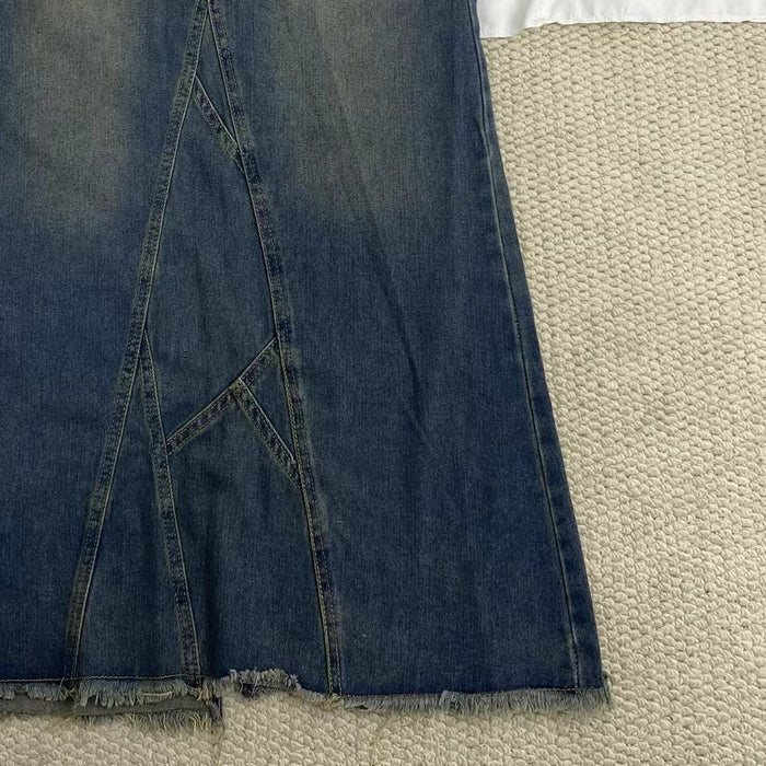 Lrregular Hem Midi Skirt