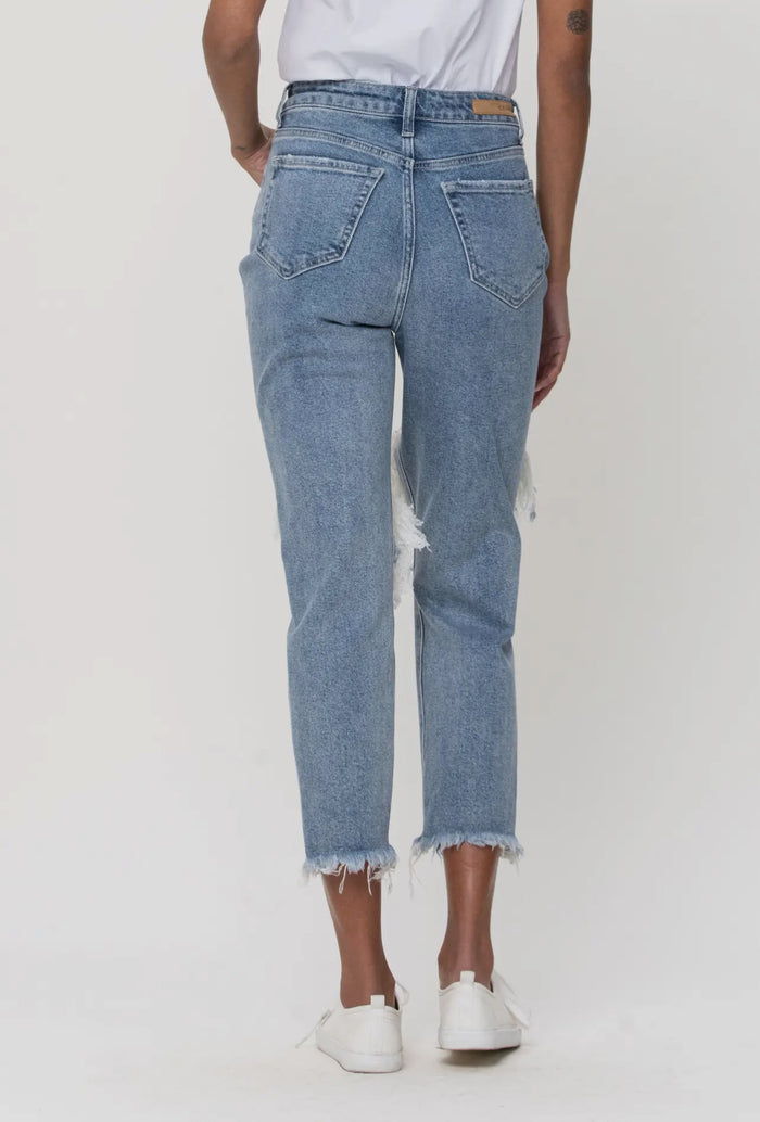 Lt High Rise Distressed Crop