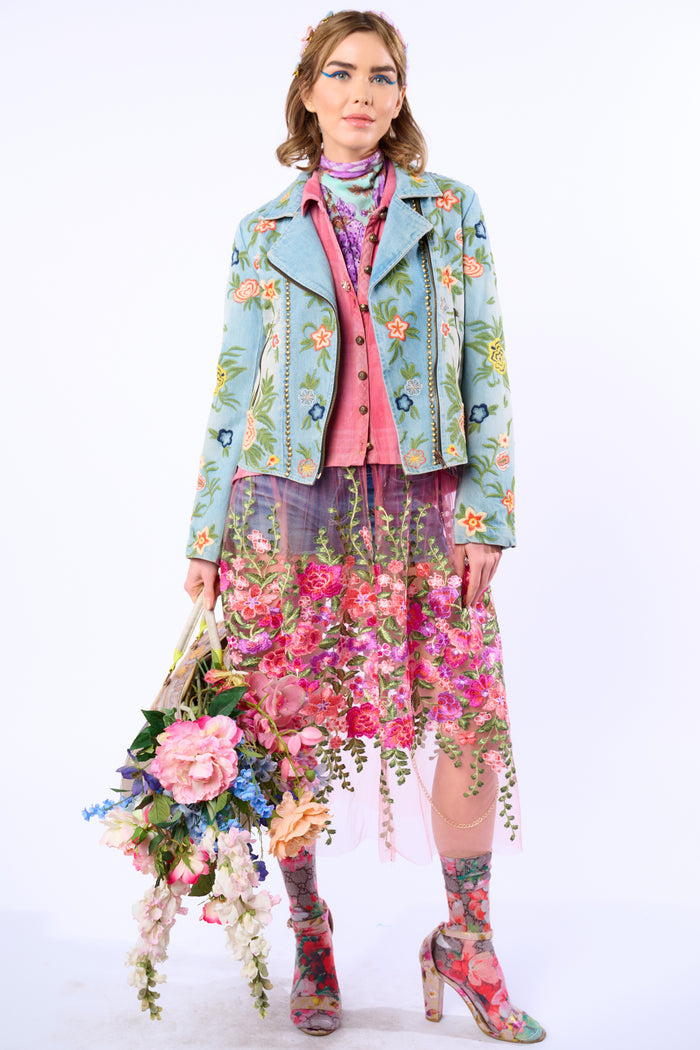LUCINDA EMBROIDERED DENIM JACKET