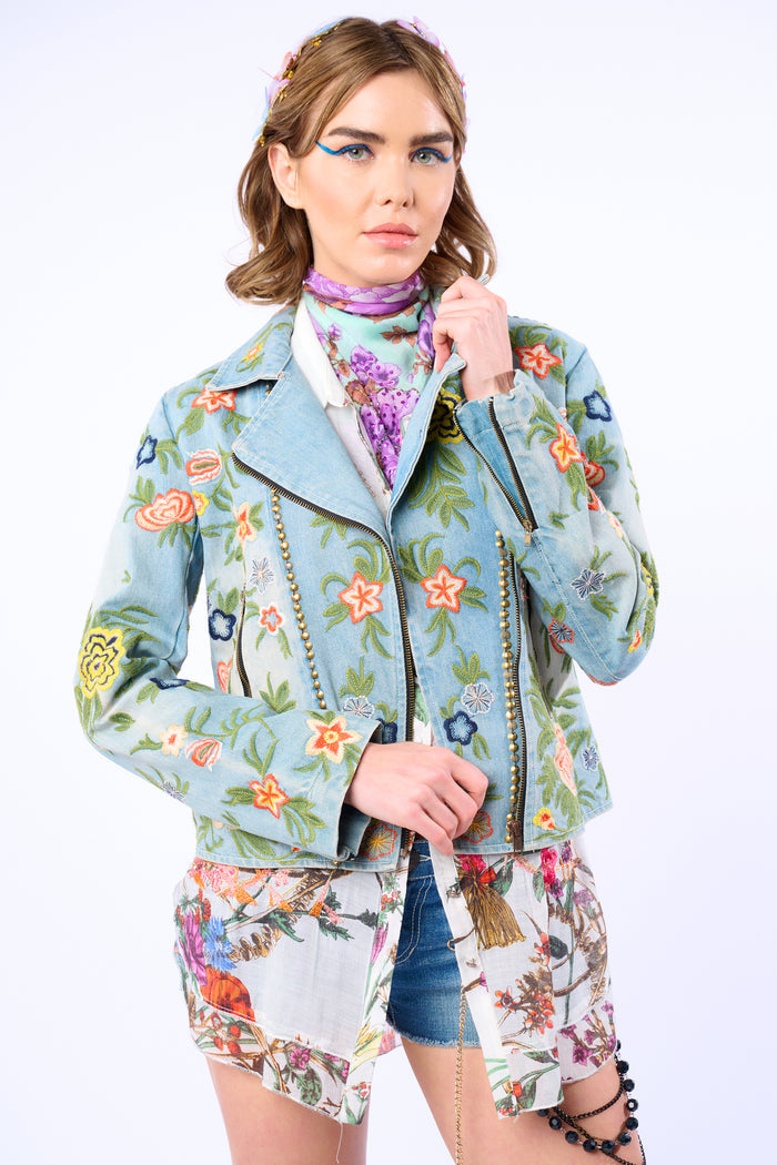 LUCINDA EMBROIDERED DENIM JACKET