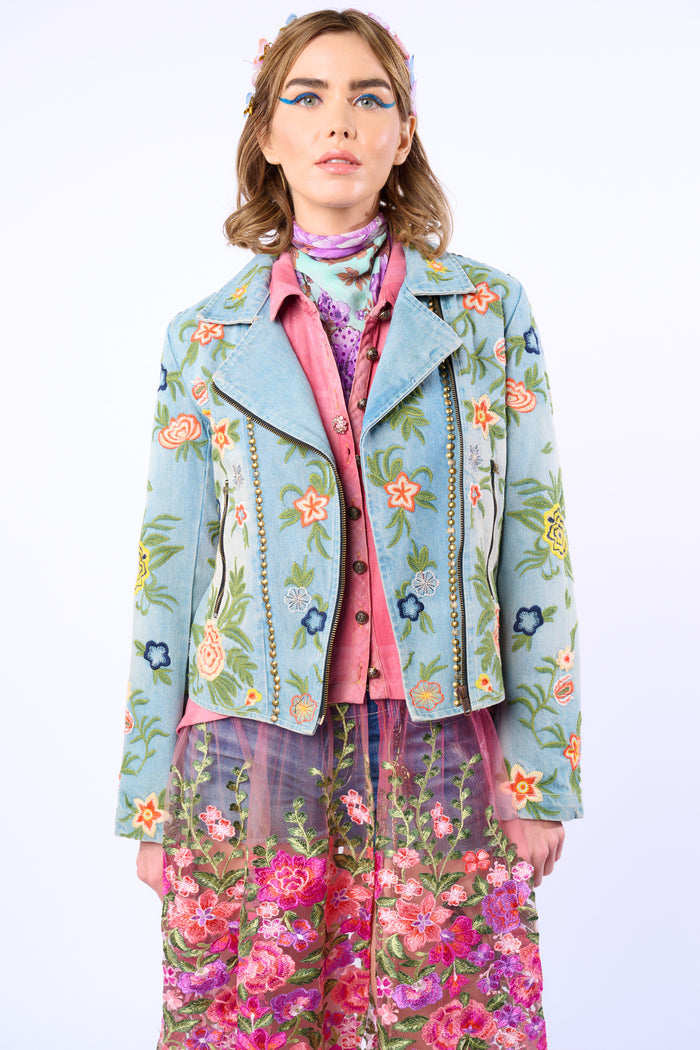 LUCINDA EMBROIDERED DENIM JACKET