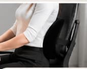 Lumbar Memory Foam Cushion with Cotton Cover – Black Lower Back Support Pillow 30 x 35 cm