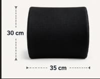 Lumbar Memory Foam Cushion with Cotton Cover – Black Lower Back Support Pillow 30 x 35 cm