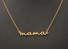 Mama Name Necklace – Gold Plated Elegant Letter Pendant Chain