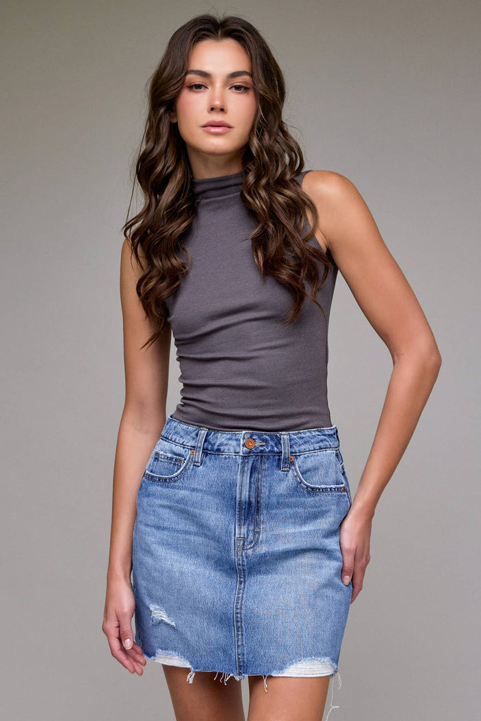 Medium Wash Classic Mini Skirt