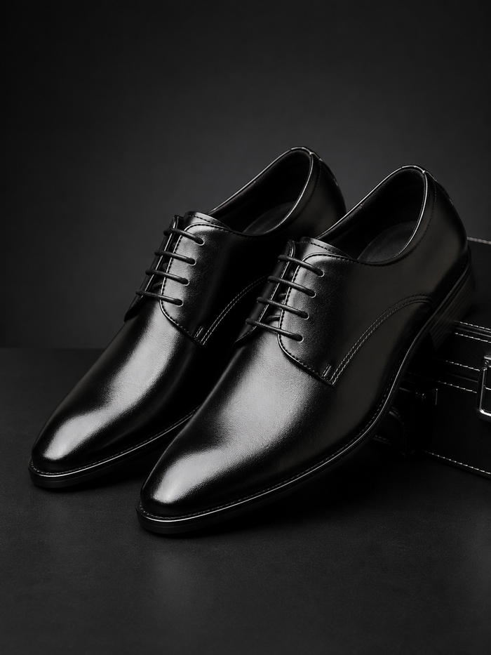 Men’s Black Lace-Up Formal Dress Shoes