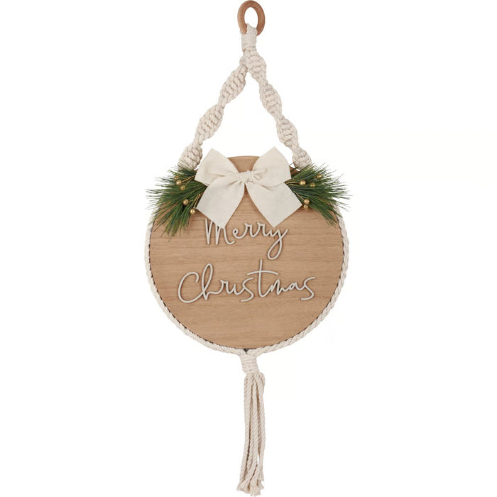 Merry Christmas Natural Hanging Decor