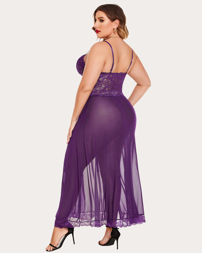 Mesh Maxi Side Slits Dress