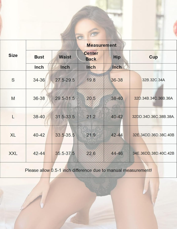 Mesh One Piece Halter Teddy