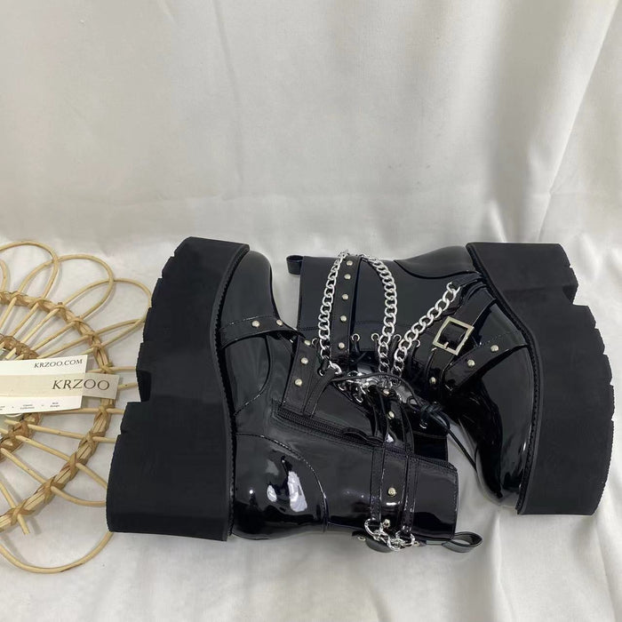 Metal Chain Martin Boots
