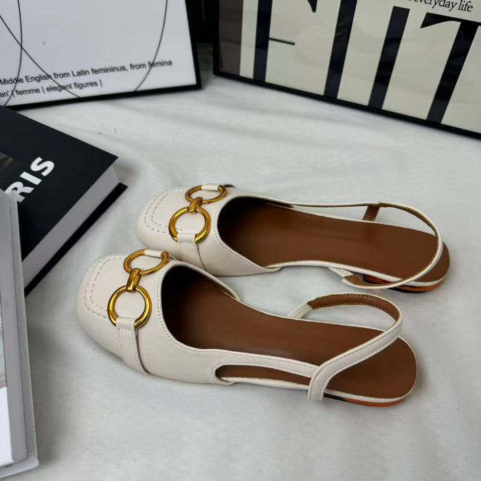 Metal horse bit buckle platform heels