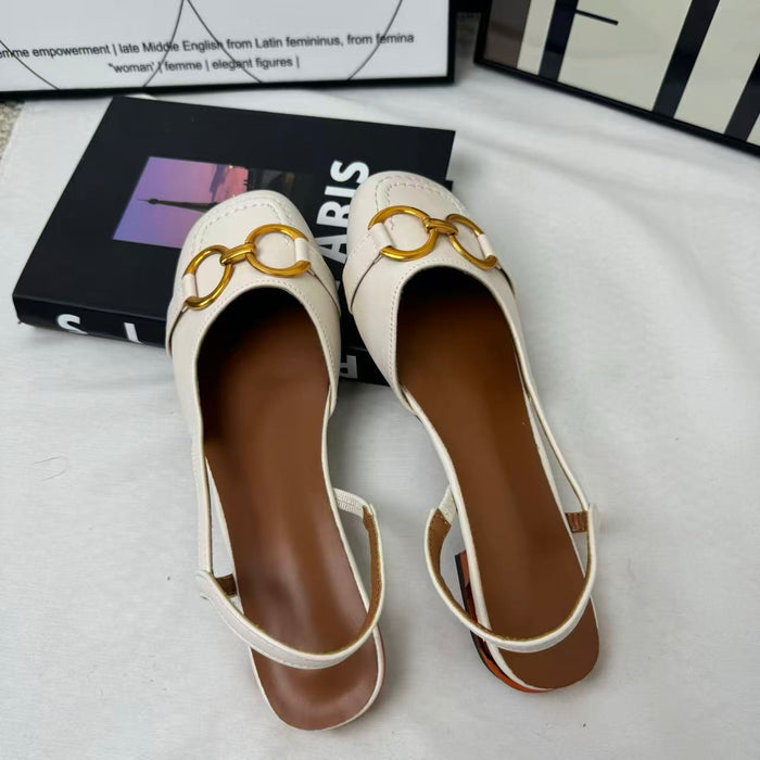 Metal horse bit buckle platform heels