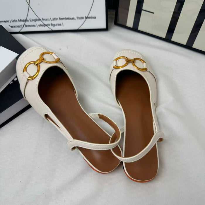 Metal horse bit buckle platform heels