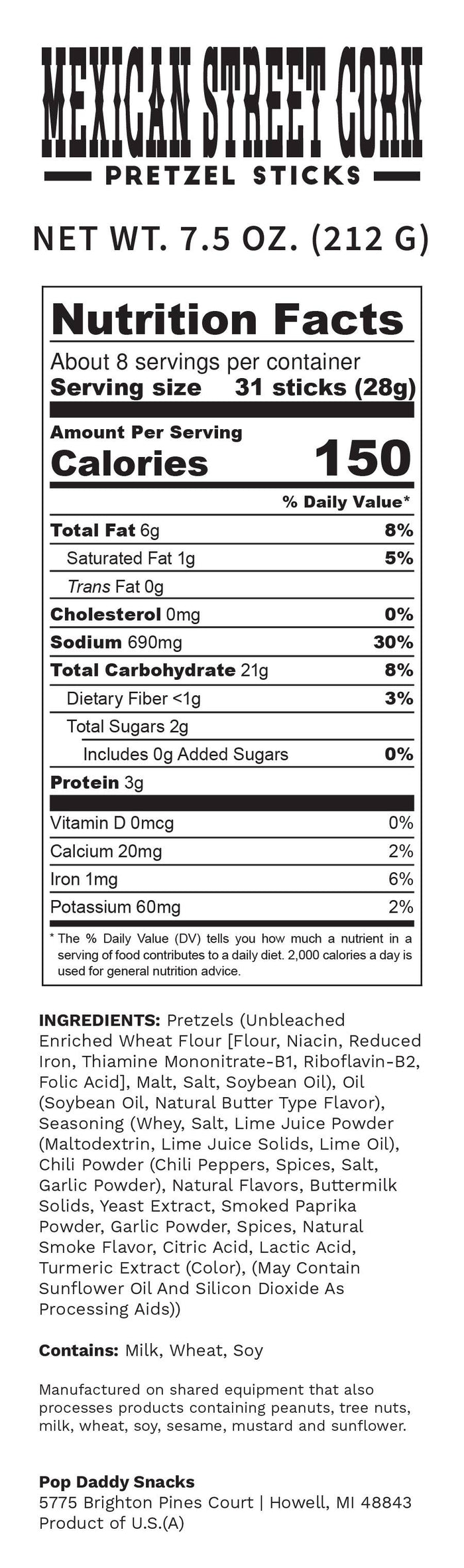 Mexican Street Corn Seasoned Pretzels 7.5oz