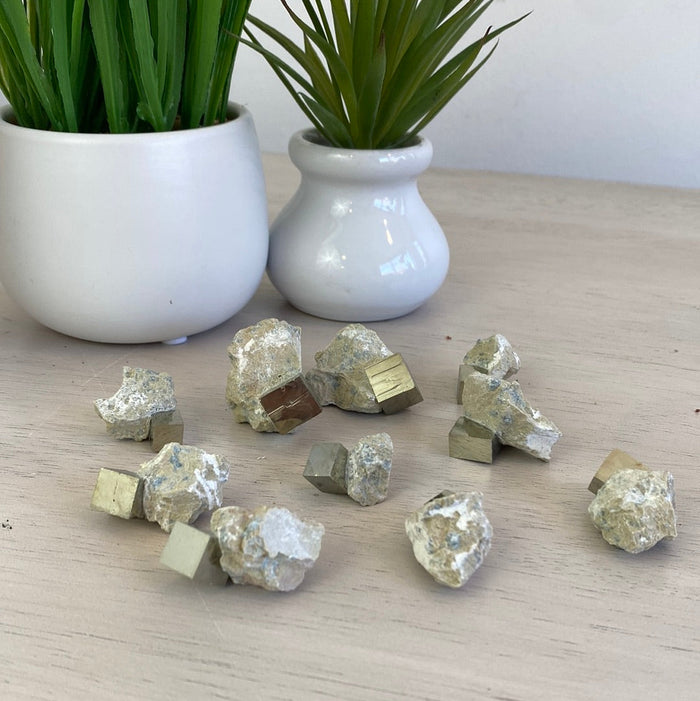 Mini Pyrite Cube on Matrix 1.5"