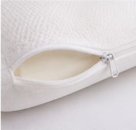 Mo Flat Gel Memory Foam Pillow with Cotton Cover – White & Blue Cooling Support Pillow 45 x 65 cm