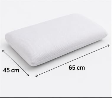 Mo Flat Memory Foam Pillow with Cotton Cover – White Support Pillow 45 x 65 cm
