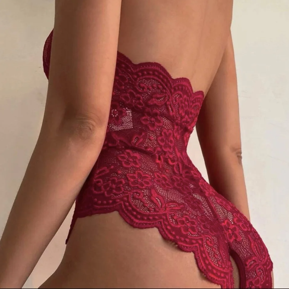 Model LT262Cross Hollow Crotchless Fishnet Bodysuits