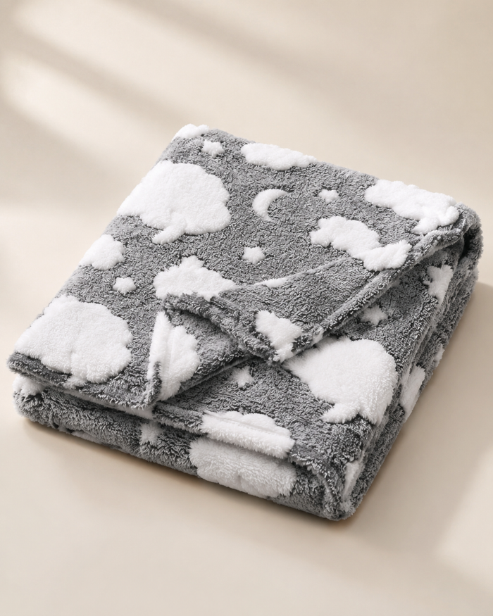 momscare 1 Pc Baby Swaddle Blanket Cloud Print Grey
