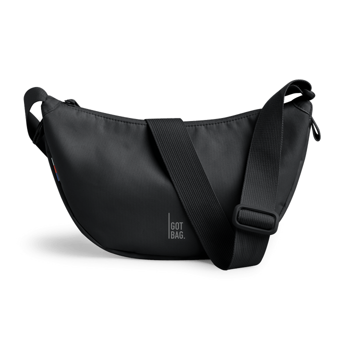 GOT BAG black Moon Bag Small, Made of Ocean Plastic - Sustainable Travel Case, 100% Recycled Plastic, Water Resistant
