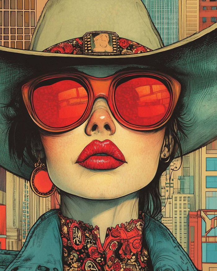 Mowbi - Cowgirl #11 - Wall Art Prints - Western Decor  8"x10" Artwork - 11"x14" Mat