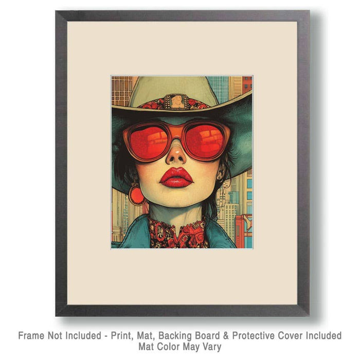 Mowbi - Cowgirl #11 - Wall Art Prints - Western Decor  8"x10" Artwork - 11"x14" Mat