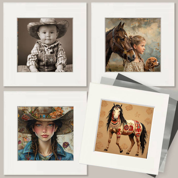 Mowbi - Cowgirl #11 - Wall Art Prints - Western Decor  8"x10" Artwork - 11"x14" Mat