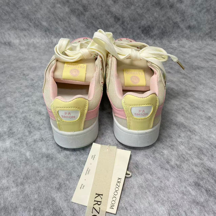 Multi-color strawberry printed loafers