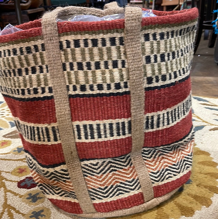 Multi-Colored Woven Jute Baskets with Handles -3 styles