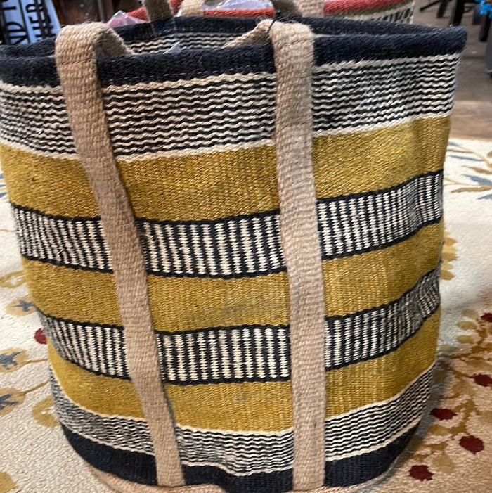 Multi-Colored Woven Jute Baskets with Handles -3 styles
