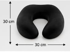 Neck Travel Cushion Memory Foam with Cotton Cover – Black U-Shaped Travel Neck Pillow 30 x 30 cm