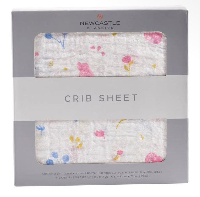 New Castle Classics Watercolor Flower Crib Sheet