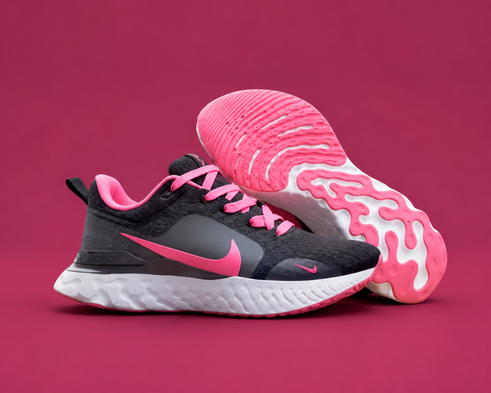 Nike React Infinity Run 3 PB Women’s Sneakers, Black and Pink Running Shoes