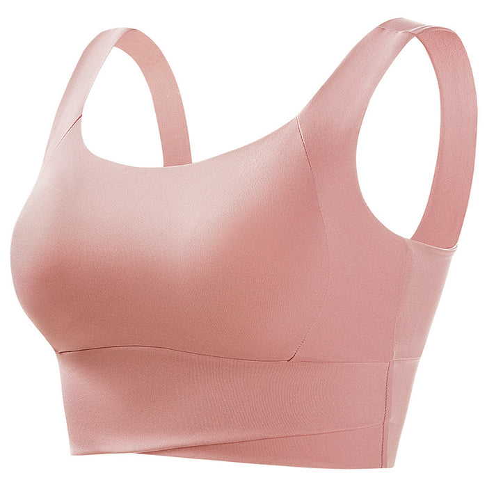 No-rim sexy gathered yoga one-piece sports bra
