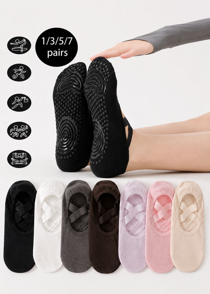 Non Slip Yoga Ballet Socks Multi Color Pack