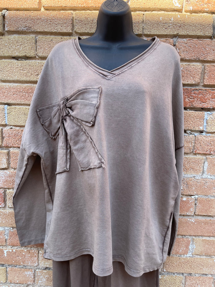 Nora's Bow Sweater -(2 colors)