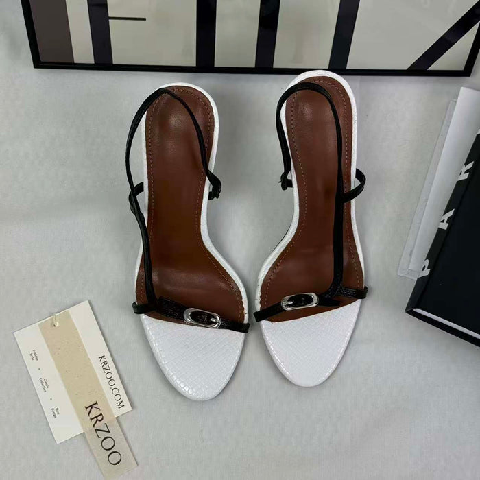 One-piece slip-on high-heeled shoes