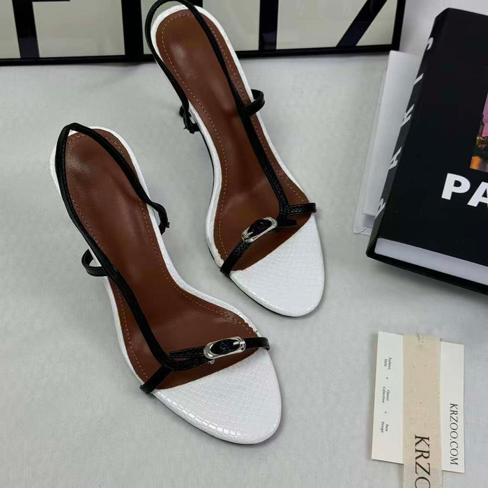One-piece slip-on high-heeled shoes