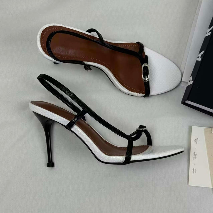 One-piece slip-on high-heeled shoes