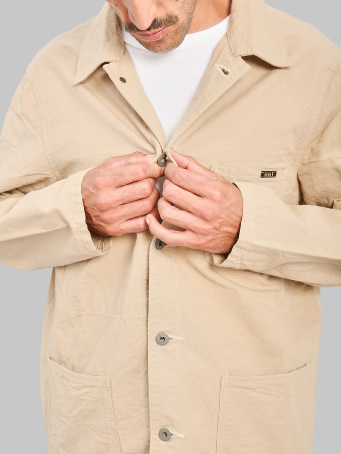 ONI Denim 03500-8CBE 8oz Chambray Beige Coverall