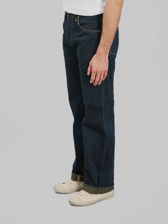 ONI Denim 200ZROLV Secret Denim Olive Weft Wide Jeans side