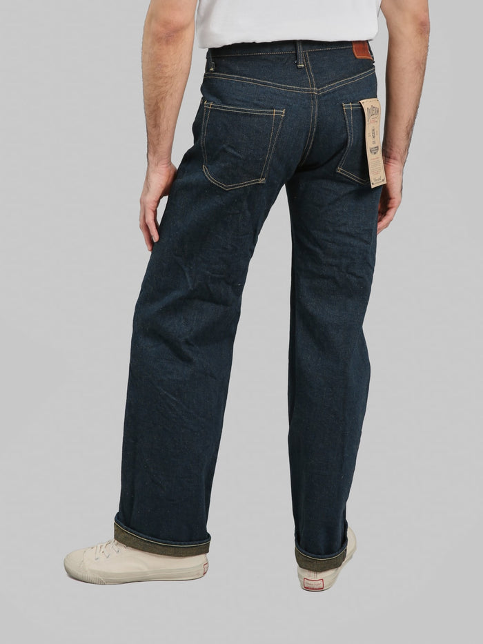 ONI Denim 200ZROLV Secret Denim Olive Weft Wide Jeans back styled