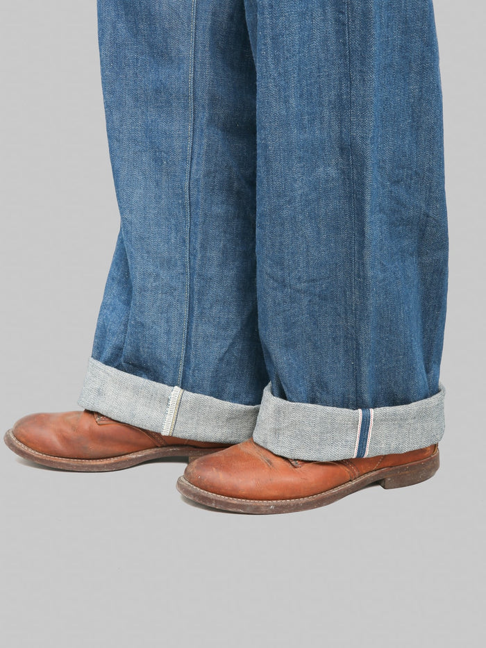 ONI Denim 222-OFBD 13.7oz Old Faded Blue Denim Super Wide Straight Jeans