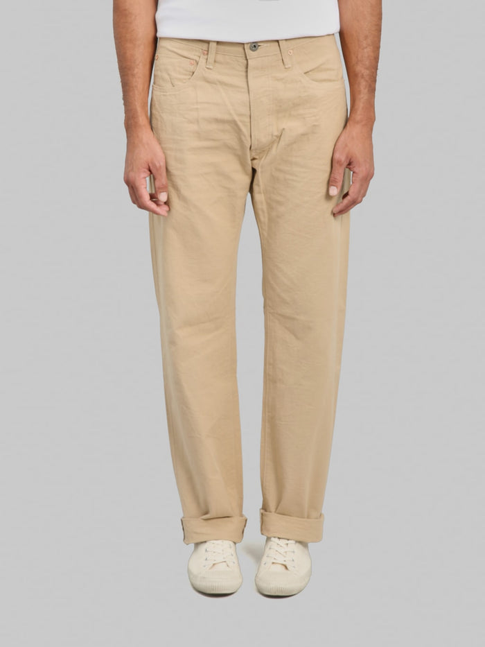 ONI Denim 266-8SVCBE 8oz Chambray Beige Relax Straight Jeans