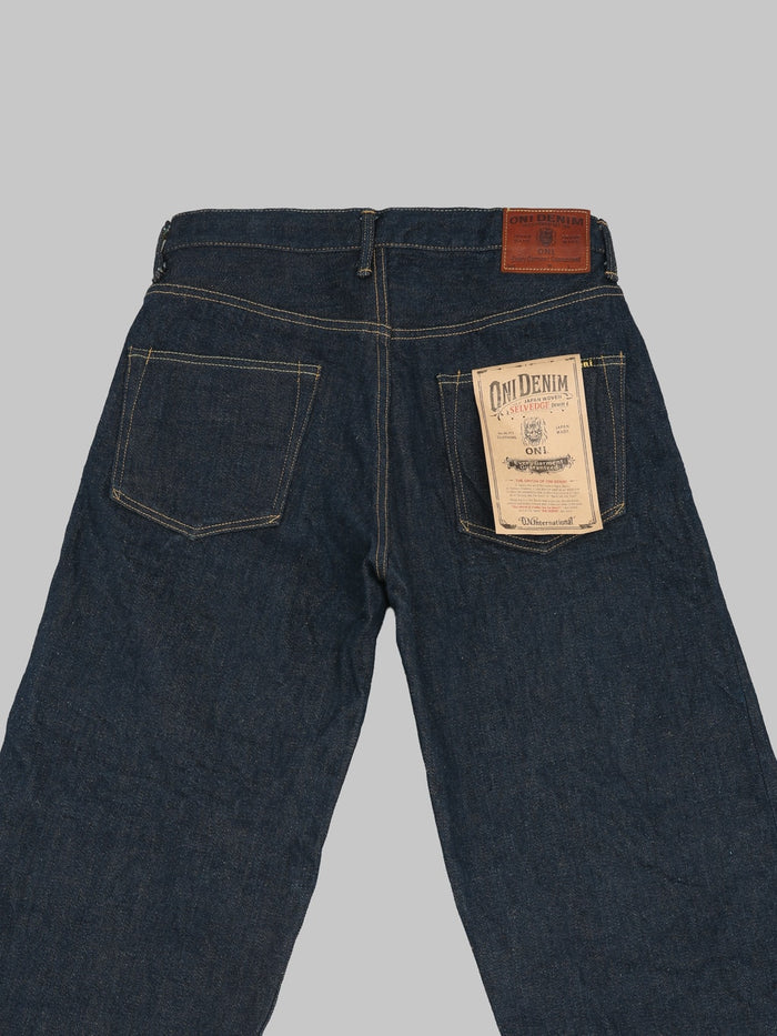 ONI Denim 822ZRLBR Secret Denim Brown Weft Wide Tapered Jeans back pockets