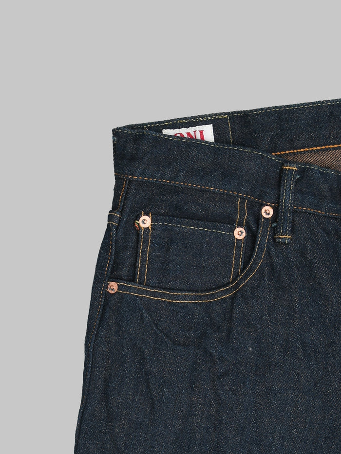 ONI Denim 822ZRLBR Secret Denim Brown Weft Wide Tapered Jeans coin pocket